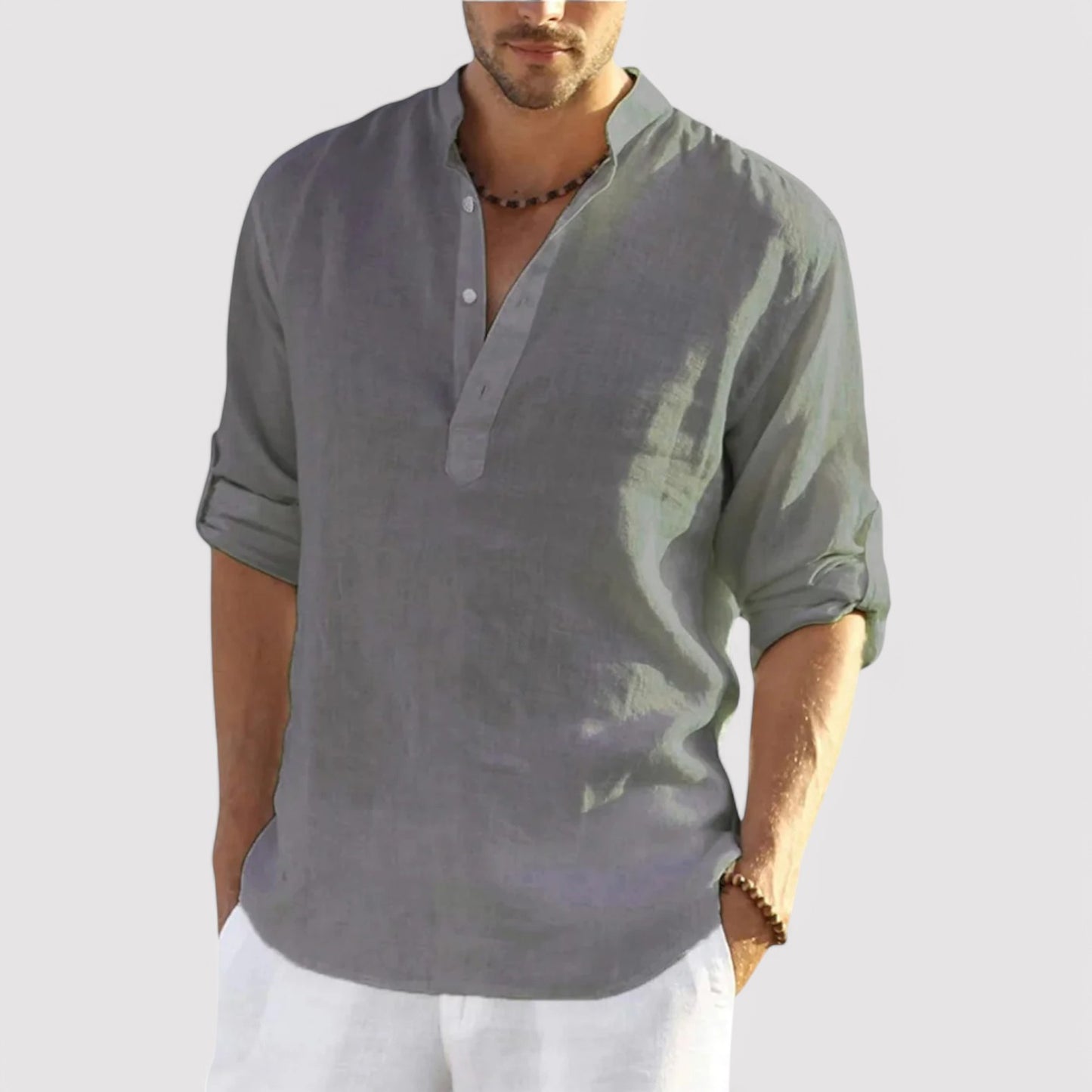 Belbo | Men's Pure Linen Shirt Long Sleeve Sale price