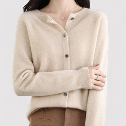 Belbo | Women's Wool Cardigan Open Neck Cashmere Sweater