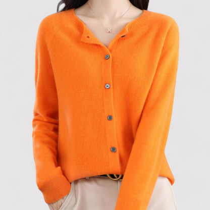 Belbo | Women's Wool Cardigan Open Neck Cashmere Sweater