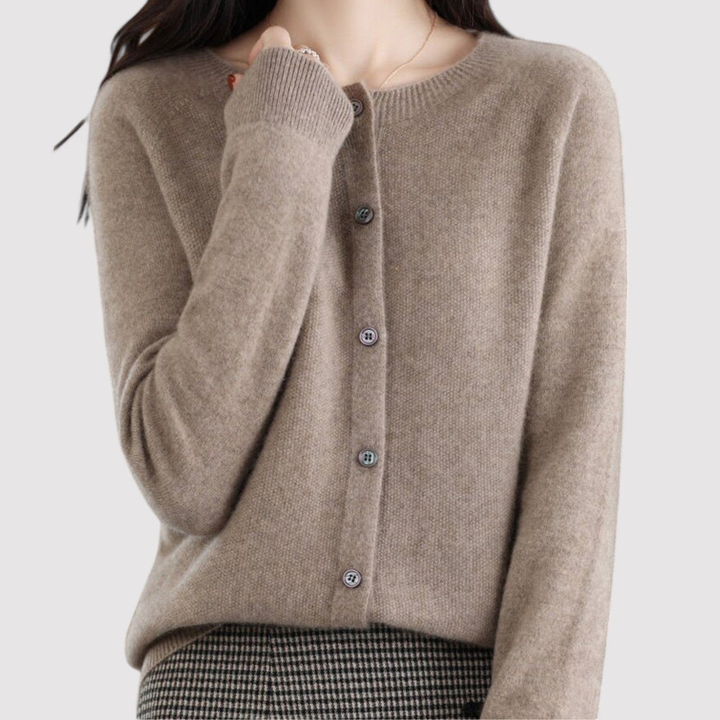 Belbo | Women's Wool Cardigan Open Neck Cashmere Sweater