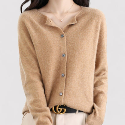 Belbo | Women's Wool Cardigan Open Neck Cashmere Sweater