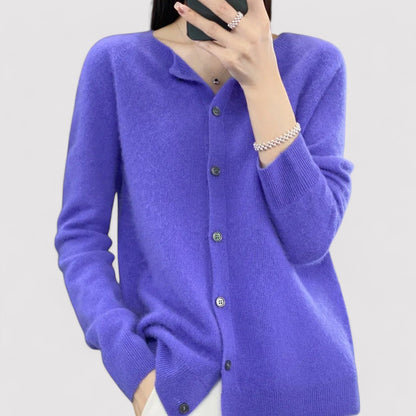 Belbo | Women's Wool Cardigan Open Neck Cashmere Sweater