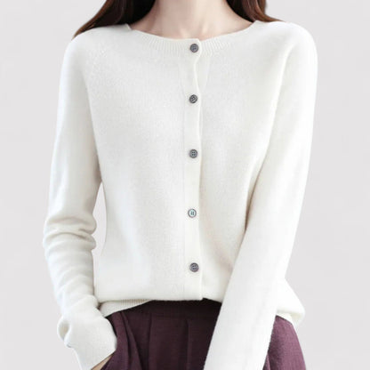 Belbo | Women's Wool Cardigan Open Neck Cashmere Sweater