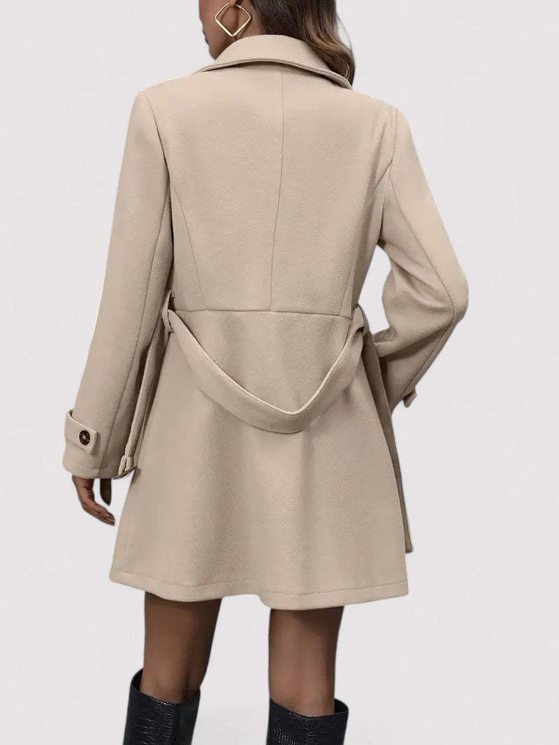 Belbo | Elegant Double Row Trench Coat with Belt