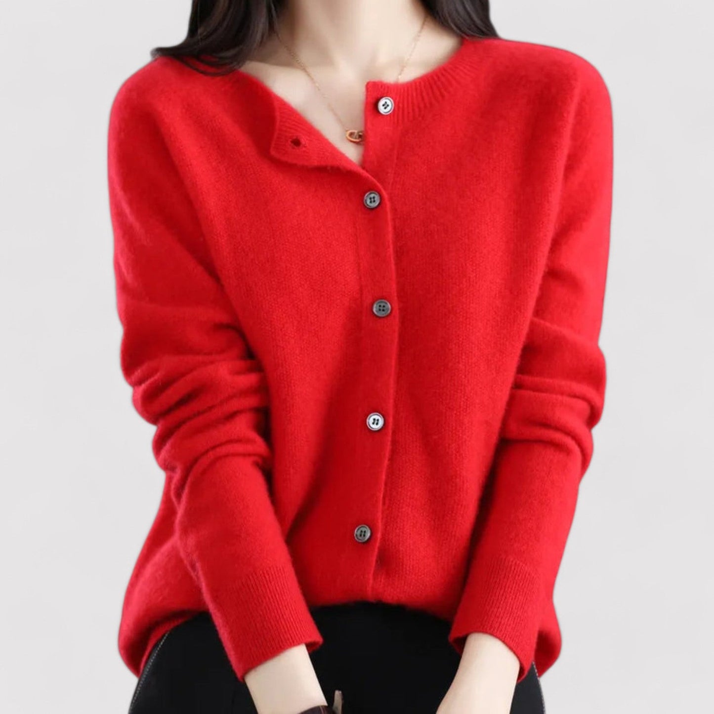 Belbo | Women's Wool Cardigan Open Neck Cashmere Sweater