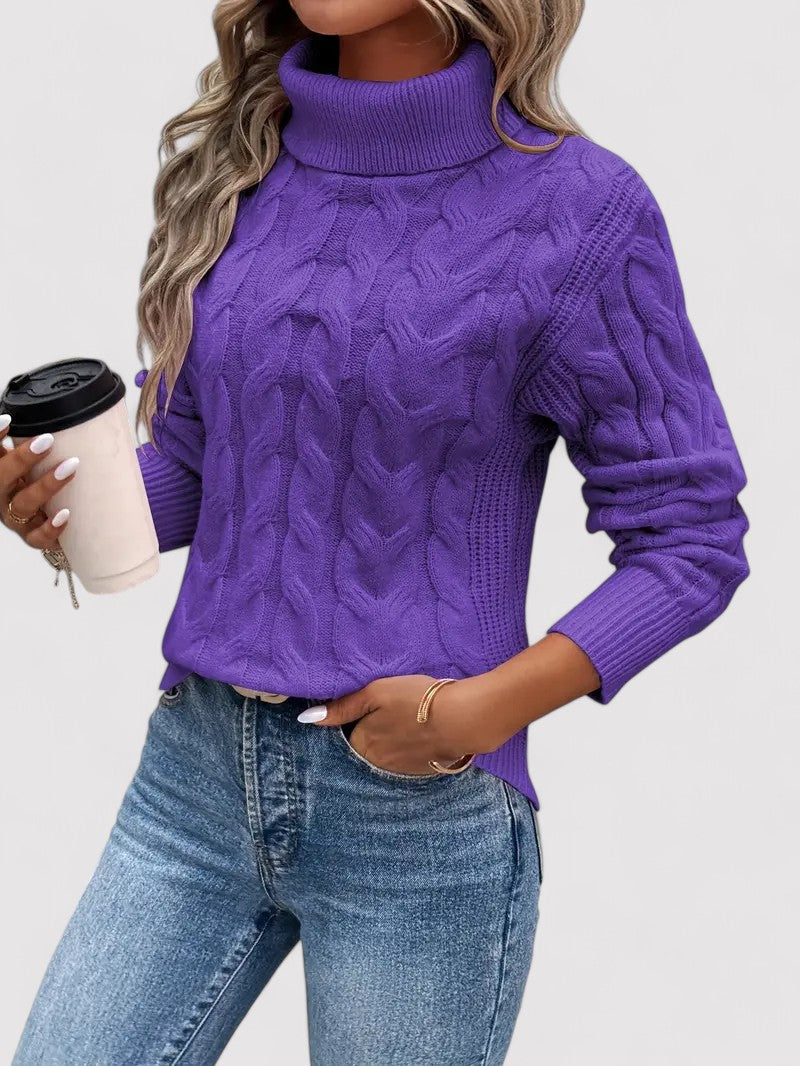 Belbo | Autumn Cable Knit Women's Turtleneck Sweater