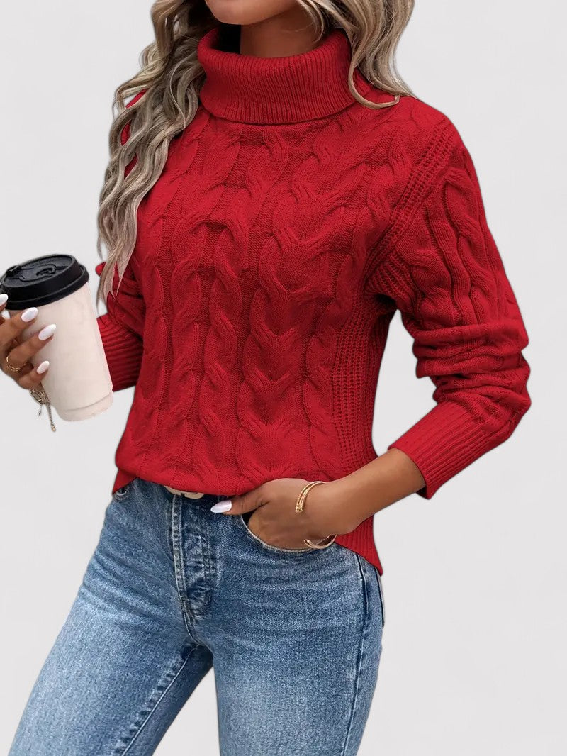 Belbo | Autumn Cable Knit Women's Turtleneck Sweater