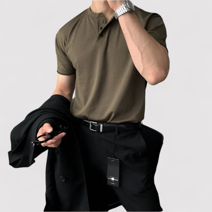 Belbo | Men's Buttoned Collar T-Shirt
