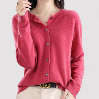 Belbo | Women's Wool Cardigan Open Neck Cashmere Sweater