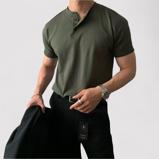Belbo | Men's Buttoned Collar T-Shirt