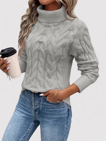 Belbo | Autumn Cable Knit Women's Turtleneck Sweater