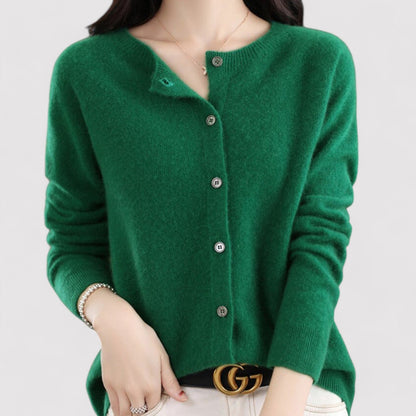 Belbo | Women's Wool Cardigan Open Neck Cashmere Sweater