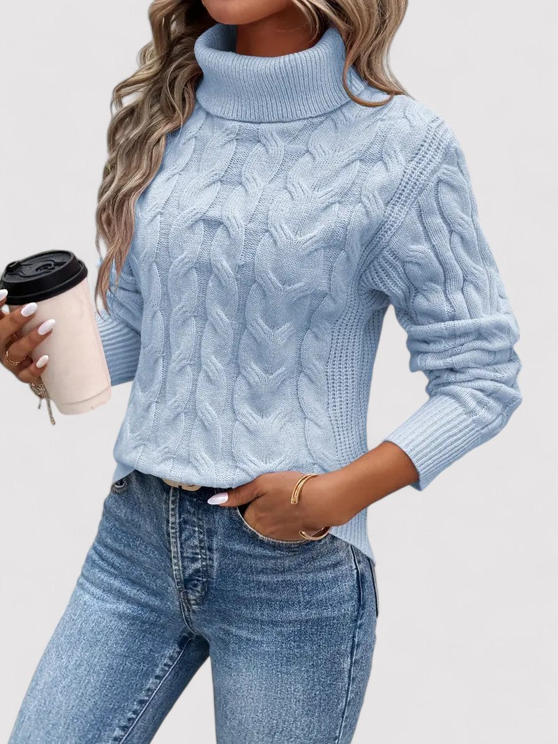 Belbo | Autumn Cable Knit Women's Turtleneck Sweater