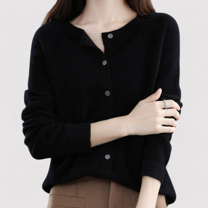 Belbo | Women's Wool Cardigan Open Neck Cashmere Sweater