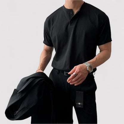 Belbo | Men's Buttoned Collar T-Shirt