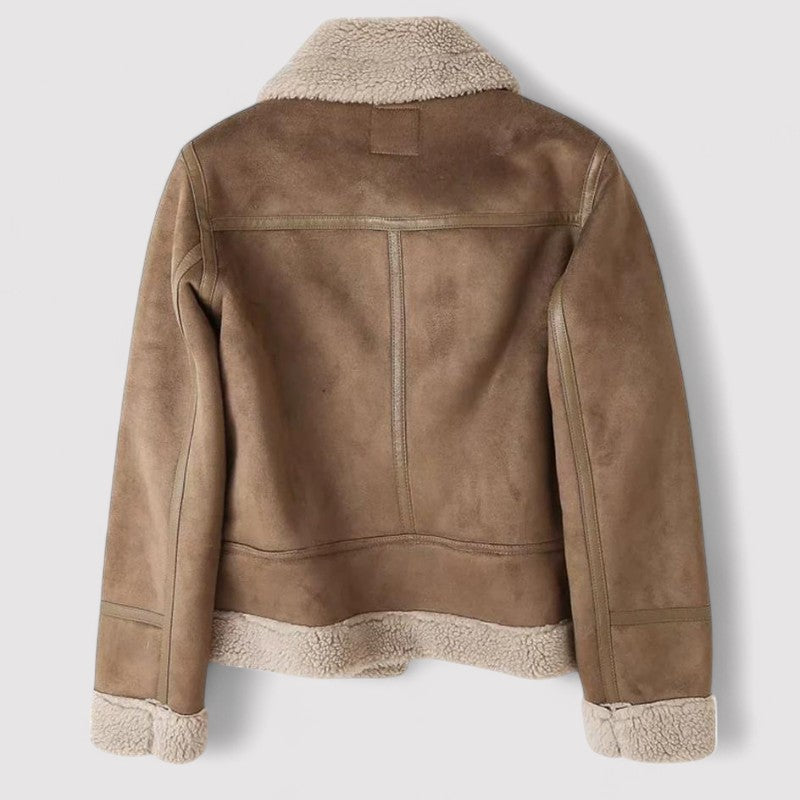 Belbo | Women's Leather Jacket with Sherpa Execution