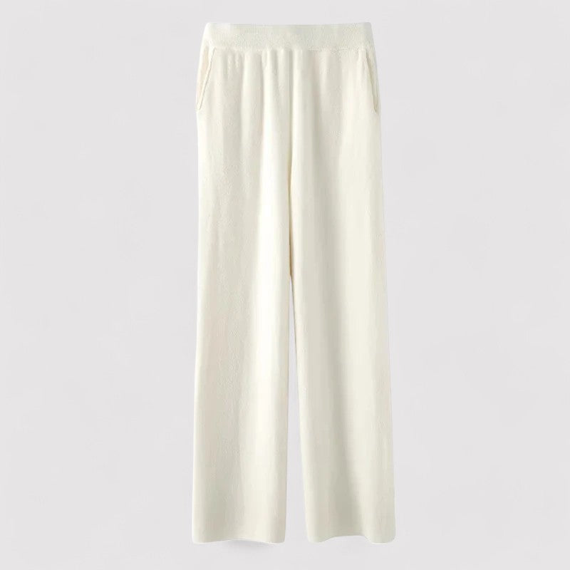 Belbo | Women's High Waist Wide Leg Cashmere Sweatpants