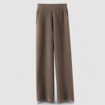 Belbo | Women's High Waist Wide Leg Cashmere Sweatpants