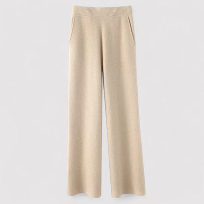 Belbo | Women's High Waist Wide Leg Cashmere Sweatpants