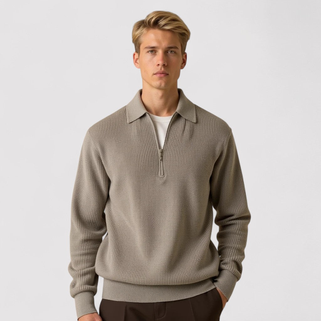 Belbo | Men's Aspen Knitted Zip-Up Sweater
