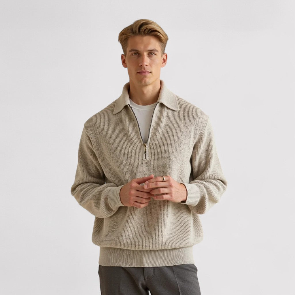 Belbo | Men's Aspen Knitted Zip-Up Sweater
