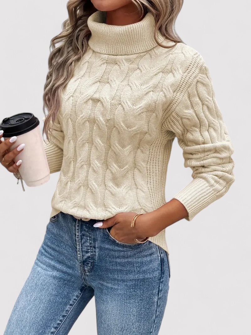 Belbo | Autumn Cable Knit Women's Turtleneck Sweater