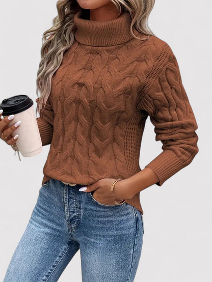 Belbo | Autumn Cable Knit Women's Turtleneck Sweater