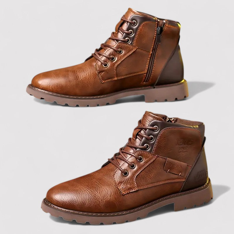 Belbo | Men’s Leather Boots with Zip-up Closure